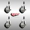 Service Caster 4 Inch 316SS Black Poly Swivel 7/8 Inch Expanding Stem Caster Set Brake SCC SCC-SS316EX20S414-PPUB-BLK-TLB-78-4 - alternate 4